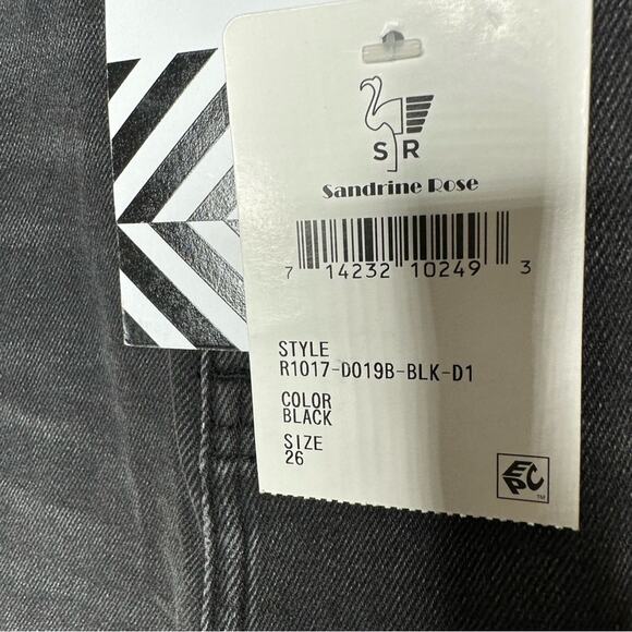 SANDRINE ROSE Super Flare Wide Leg Jeans Black NWT in Size 26 - Picture 7 of 7